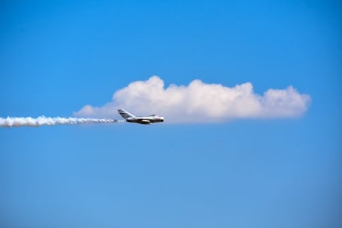 Безкоштовне стокове фото на тему «блакитне небо, дим, літак»