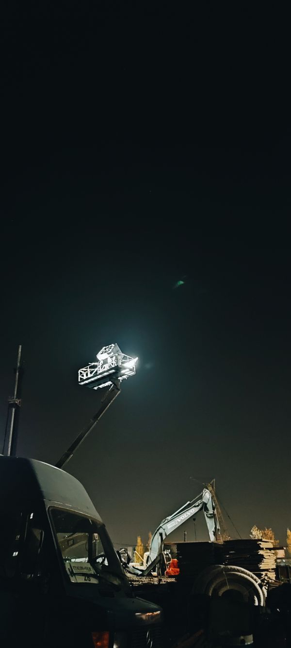 Construction site at night