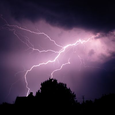 Lightning in the sky