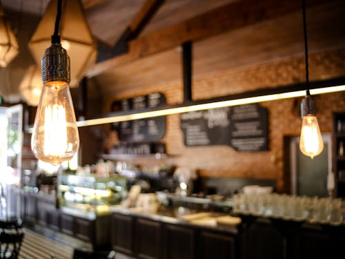 Kostnadsfri bild av glödlampor, kafé, makro