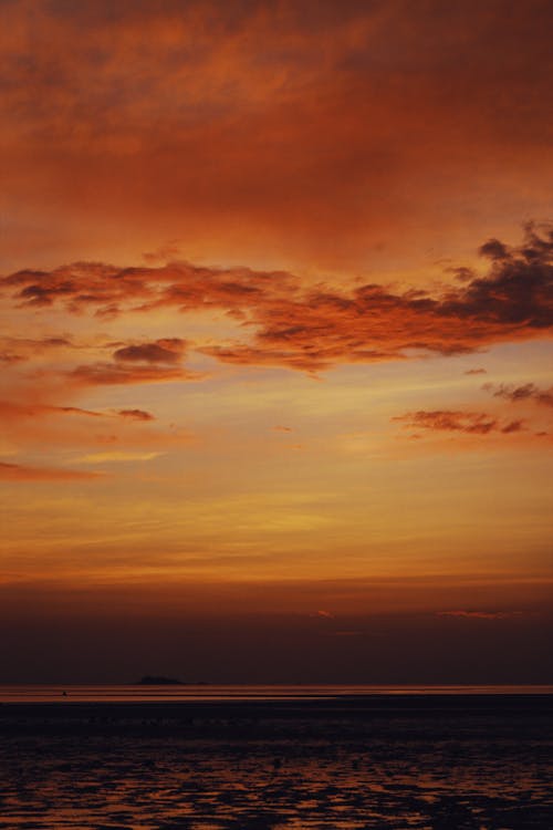 Foto profissional grátis de alvorecer, cair da noite, céu alaranjado