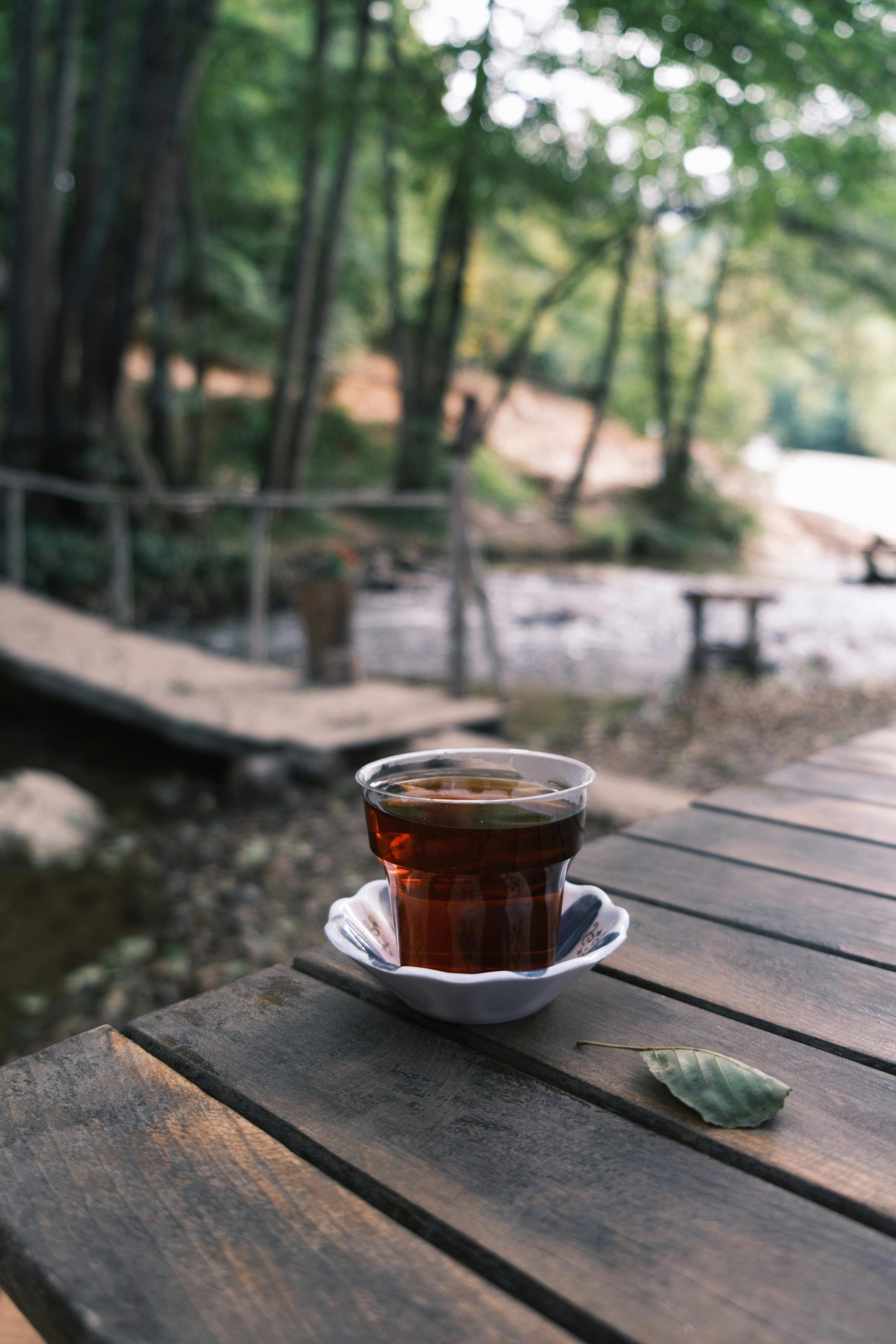 Fake Espresso in Glass Cup & Saucer