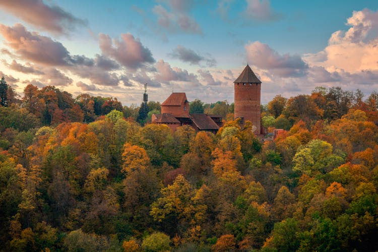 Drone Shot Of Turaida Castle