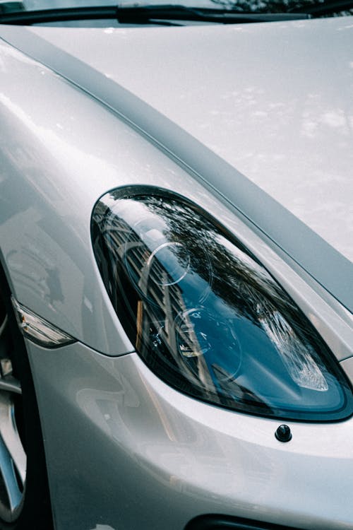 Silver Car Headlight