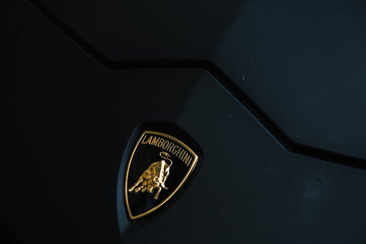 Close-Up Shot Of A Lamborghini Logo