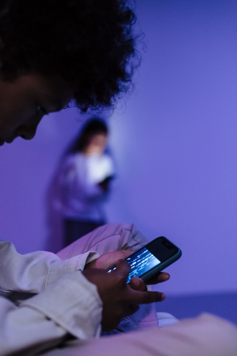 Close-up shot of a person using a smartphone