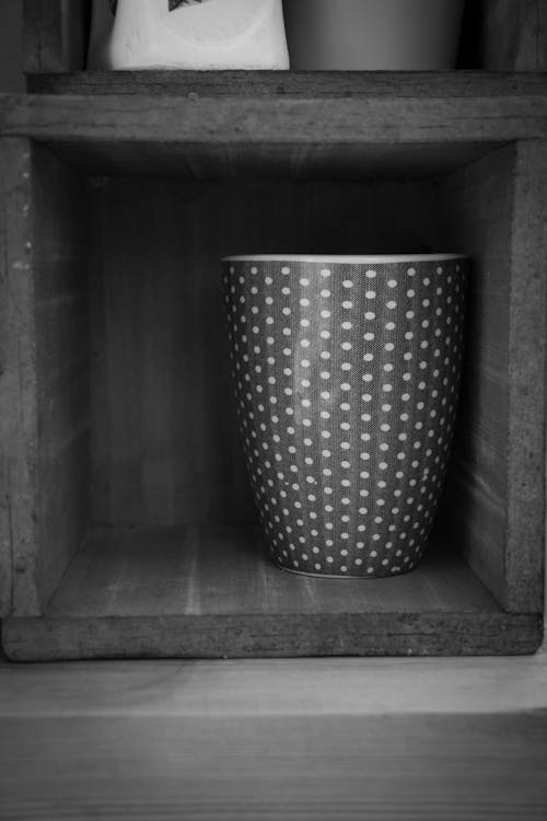 Grayscale Photo of a Cup