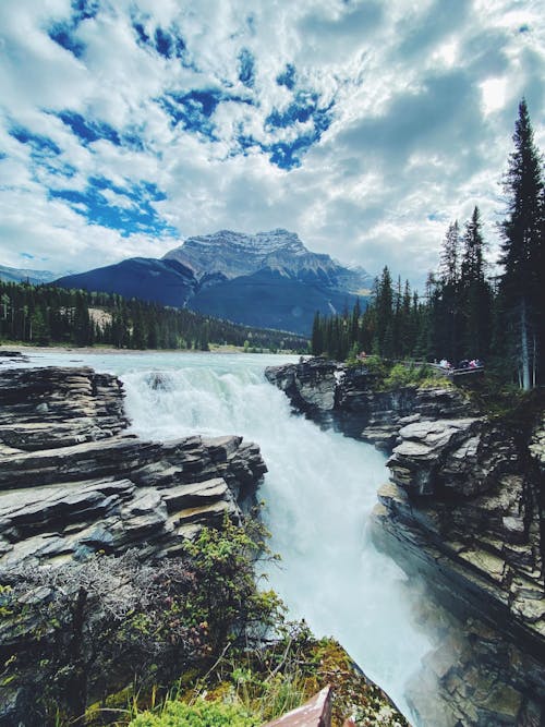 Free Athabasca Falls in Canada Stock Photo