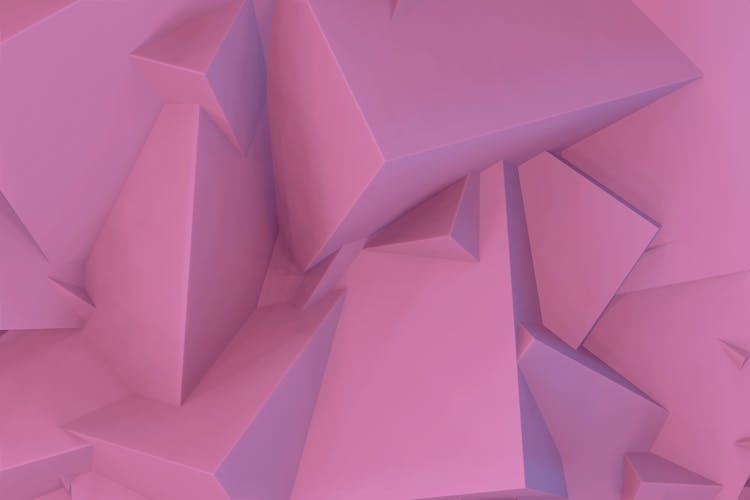 3D Pink Geometric Shapes