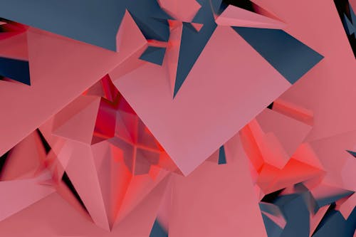 3D Pink Geometric Shapes