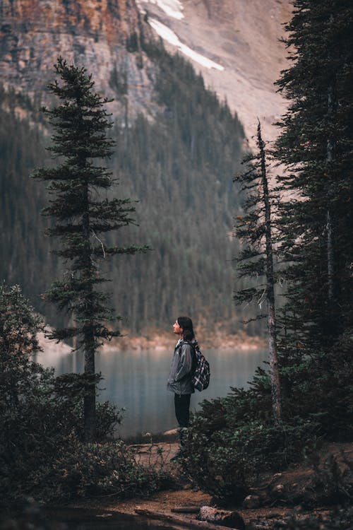 Man in Jacket Standing Near the Trees