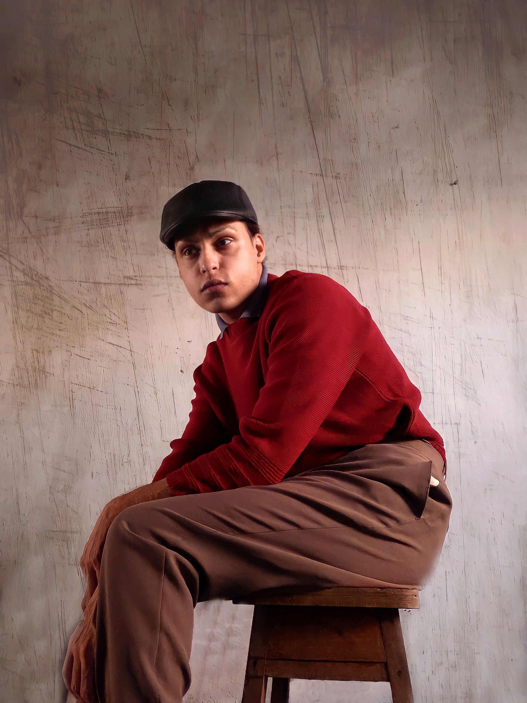 A Man in Red Sweater and Brown Pants · Free Stock Photo