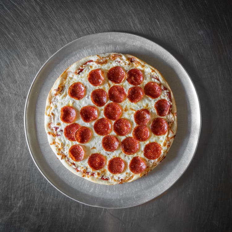 Pizza On Stainless Tray