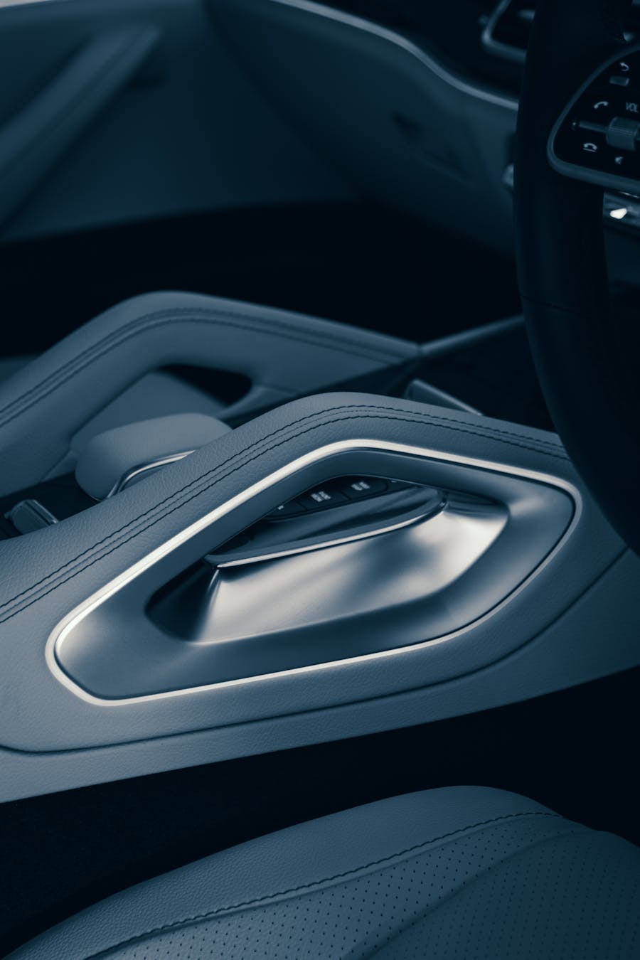 Luxury black SUV interior