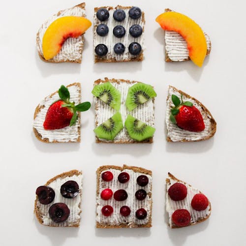 Free Baked Breads With Fruit Toppings Stock Photo