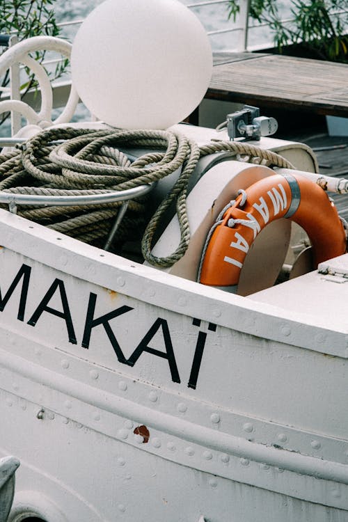 Lifebuoy and Rope on a Boat 