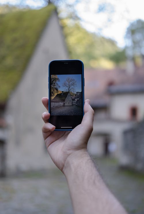 Close-Up Shot of a Person Taking Photo Using a Smartphone