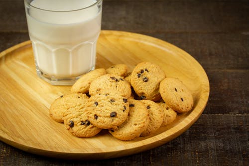 Cookies on Brown Wooden Round Plate