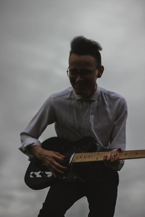 Free stock photo of electric guitar, field, glasses Stock Photo