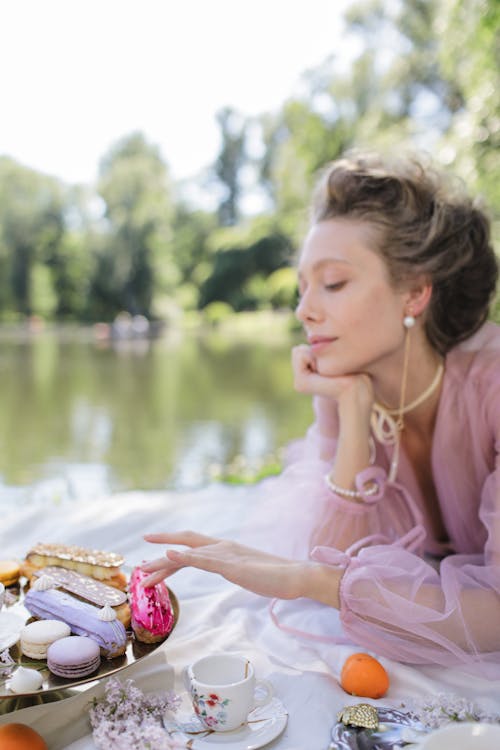 Free Baked Goods on a Silver Tray Stock Photo