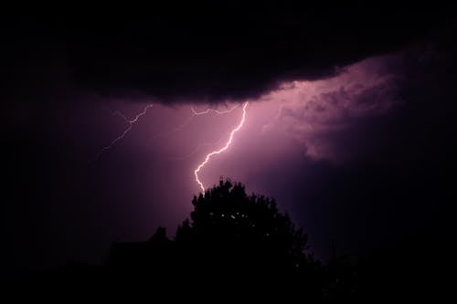 A Lightning Strike During Night