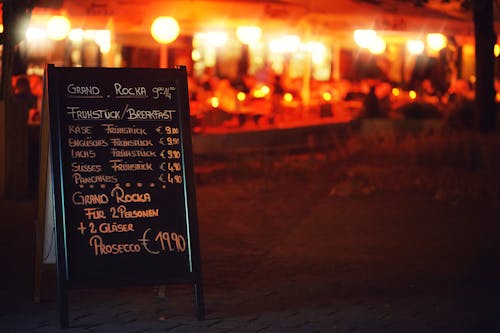 A Menu in front of a Restaurant