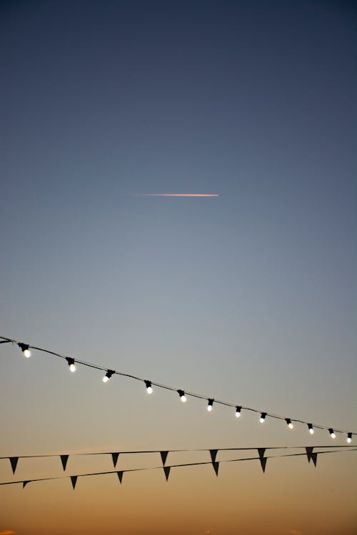 Základová fotografie zdarma na téma letadlo, obloha, praporky