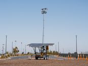 Solar Powered Lamps Near a Road