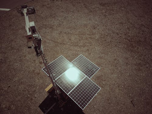 High Angle Shot of Solar Panels 