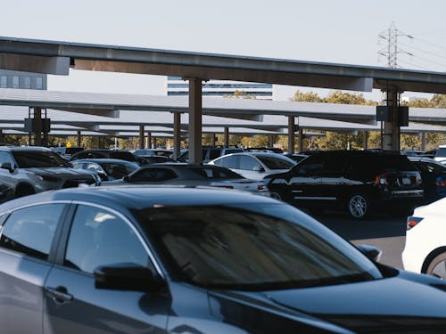 Vehicles Parked on Parking Lot