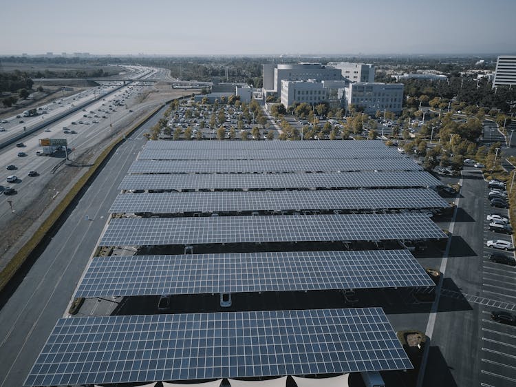 Aerial Footage Of Solar Panels 