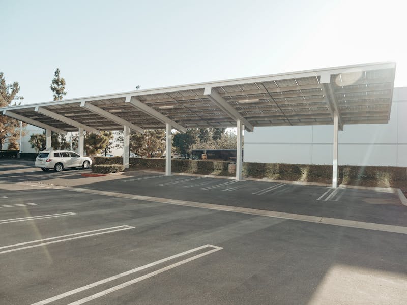 Solar carport over parking lot