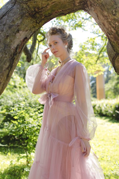 Beautiful Woman in Pink Sheer Dress Free Stock Photo Beautiful Woman in Pink Sheer Dress Free Stock Photo