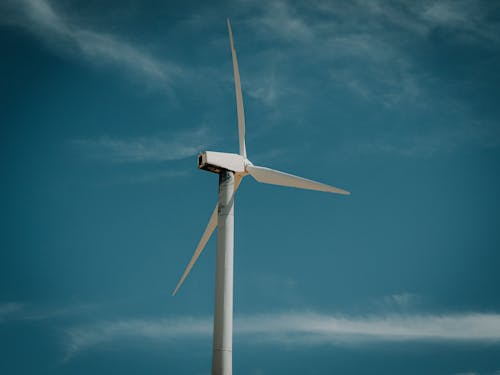 A Wind Turbine Under the Blue Sky 