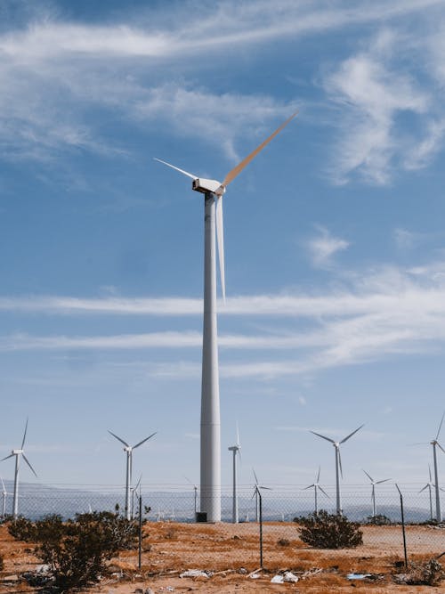 Wind Turbines Under the Blue Sky 