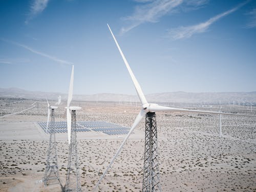 Wind Turbines during Daytime