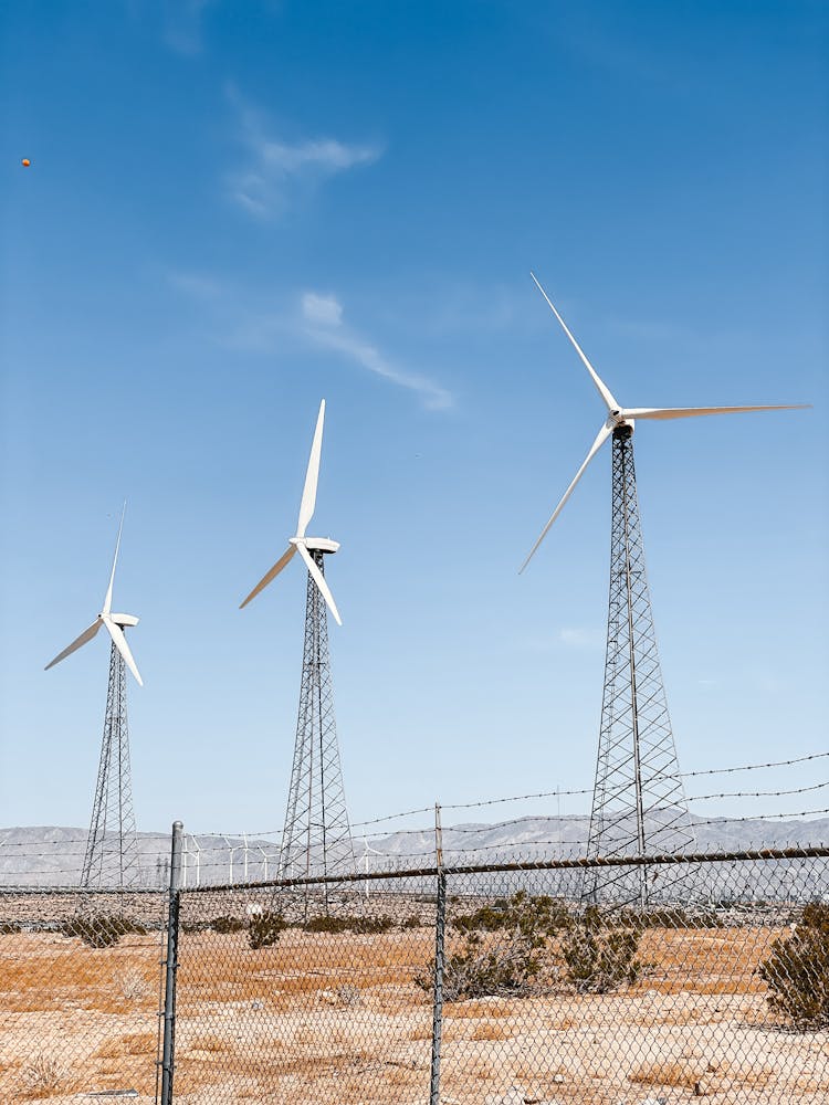 Fence Near Wind Turbines