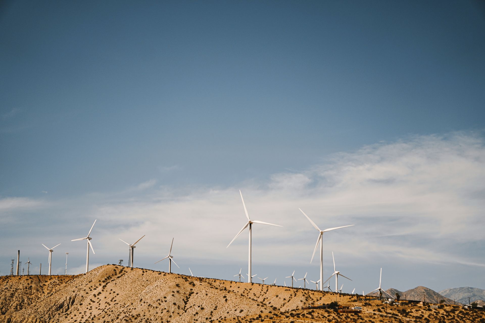 A Wind Farm Under the Blue Sky