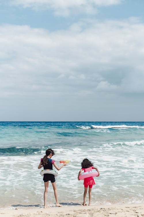 Free Children on the Beach Stock Photo