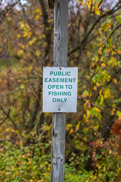 Information Sign on a Wooden Post