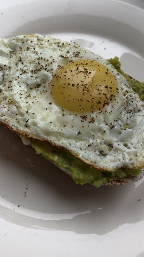 Free Fried Egg on a Plate Stock Photo