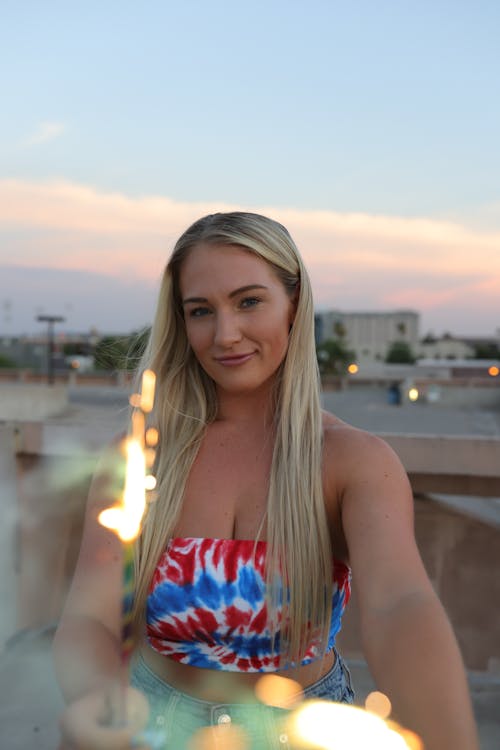 Woman in Crop Top Smiling