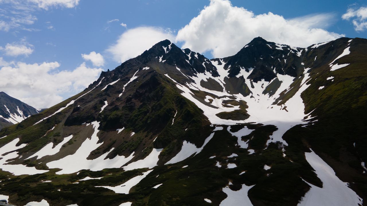 breathtaking aerial view capturing the snow covered peaks of kamchatka