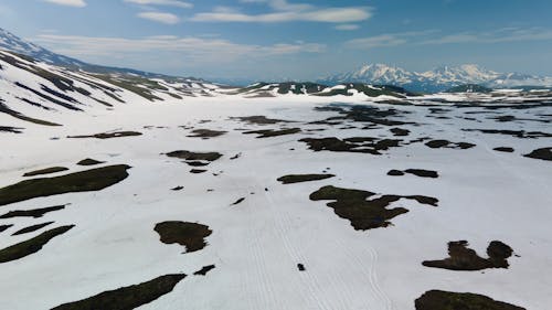 Бесплатное стоковое фото с Аэрофотосъемка, заснеженная земля, зима