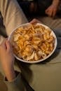 Bawl of puffs in someones hands