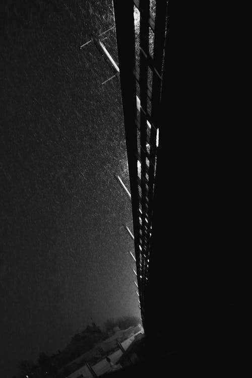 Základová fotografie zdarma na téma černobílý, déšť, most