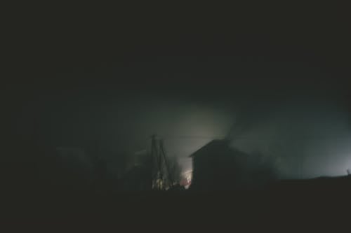 คลังภาพถ่ายฟรี ของ กลางคืน, ซิลูเอตต์, บ้าน