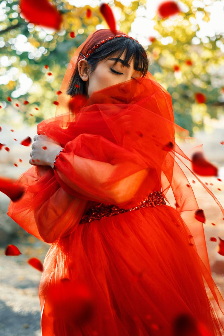 Portrait Of Farsi Woman In Red Dress