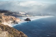 Cloudy coastline landscape