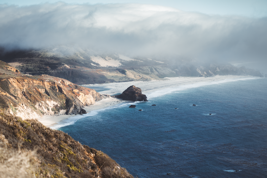 Cloudy coastline landscape
